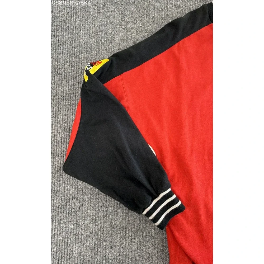 Vintage 80s Adidas Germany Fortschritt Neue Welle Sport Sweatshirt Red Black XL